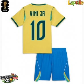 Brasilia Vinicius Junior #10 Kotipaita Lapsille MM-kisat 2026 Lyhythihainen (+ shortsit)